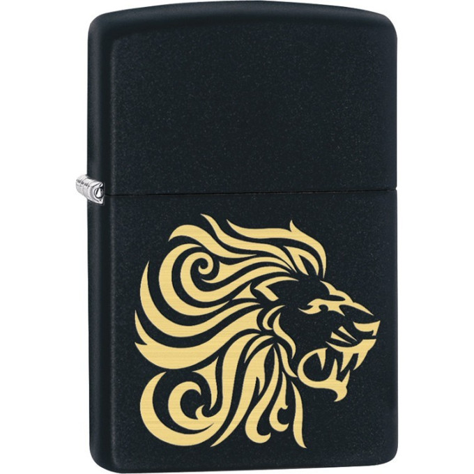 Зажигалка Zippo 29688, матовая чёрная с львом
